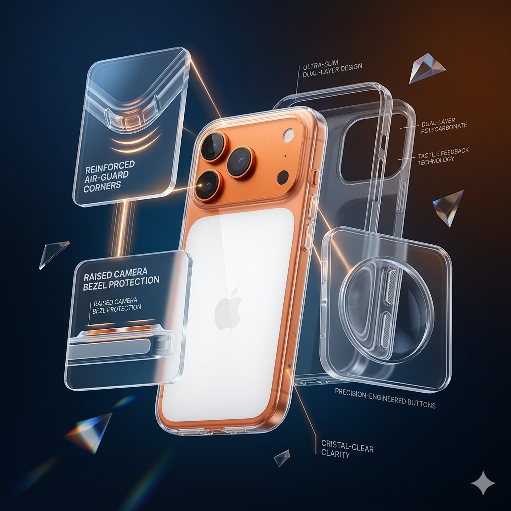 IC Crystal Clear Phone Case | Transparent Shockproof Protective Cover