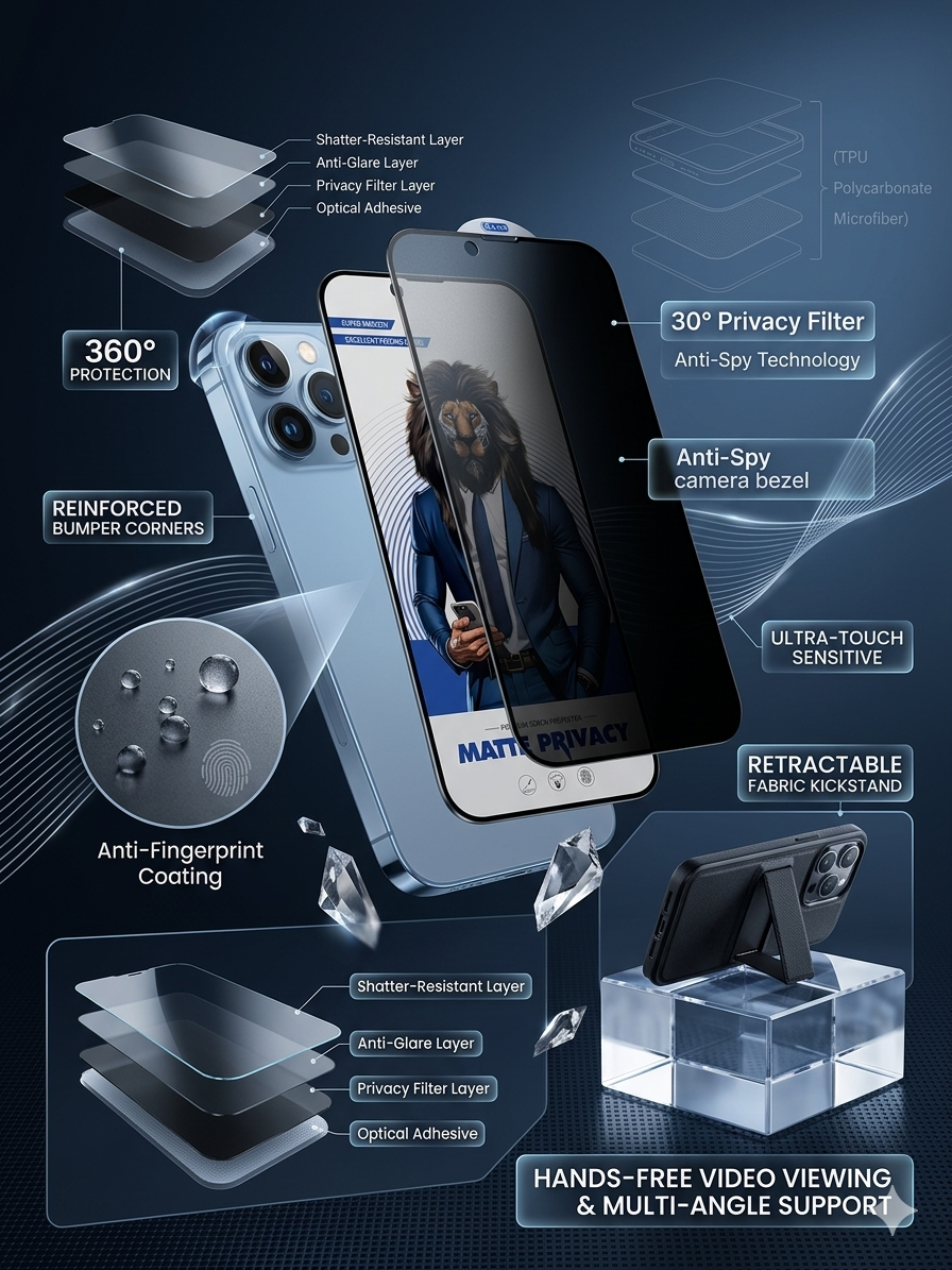 Matte Privacy Tempered Glass | Anti-Spy Anti-Glare Full Screen Protector