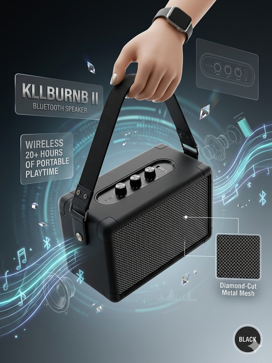 Kllburn II Bluetooth Speaker | Portable Wireless Speaker with Deep Bass & Premium Sound