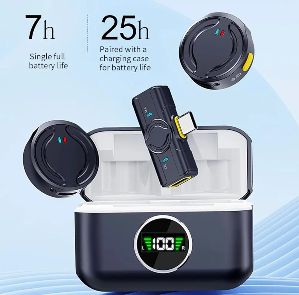 Q81 Wireless Lavalier Microphone | Noise Reduction, Plug & Play Mini Mic for Mobile Recording