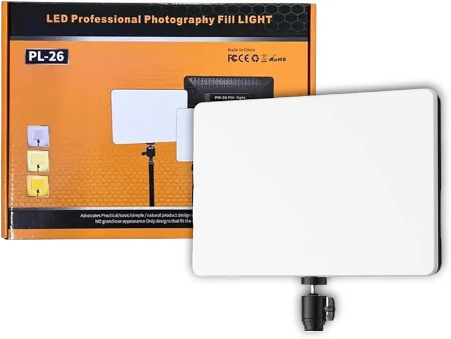 PL-26 LED Professional Photography Fill Light | Adjustable Brightness & Color Temperature for Studio & Mobile Shoot