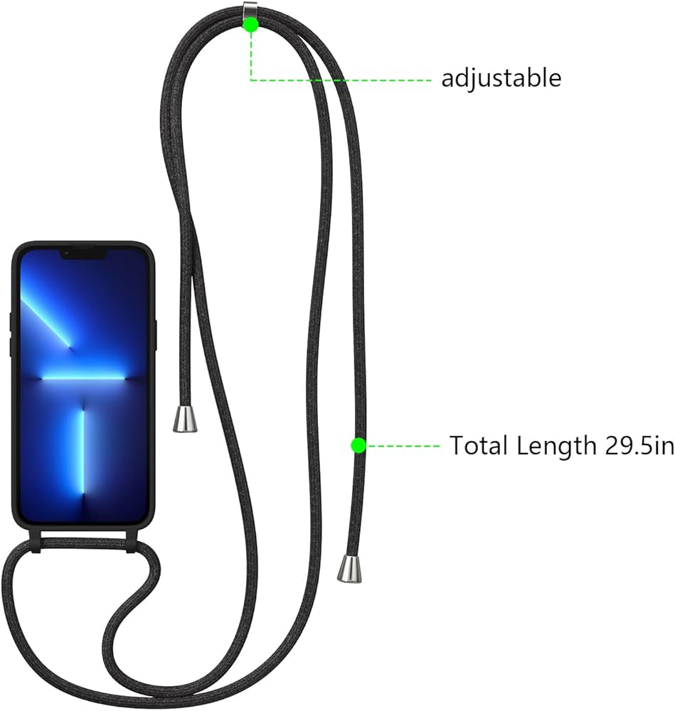 Iphone 13/14/15/16 Series Crossbody Strap and Soft Silicone Case