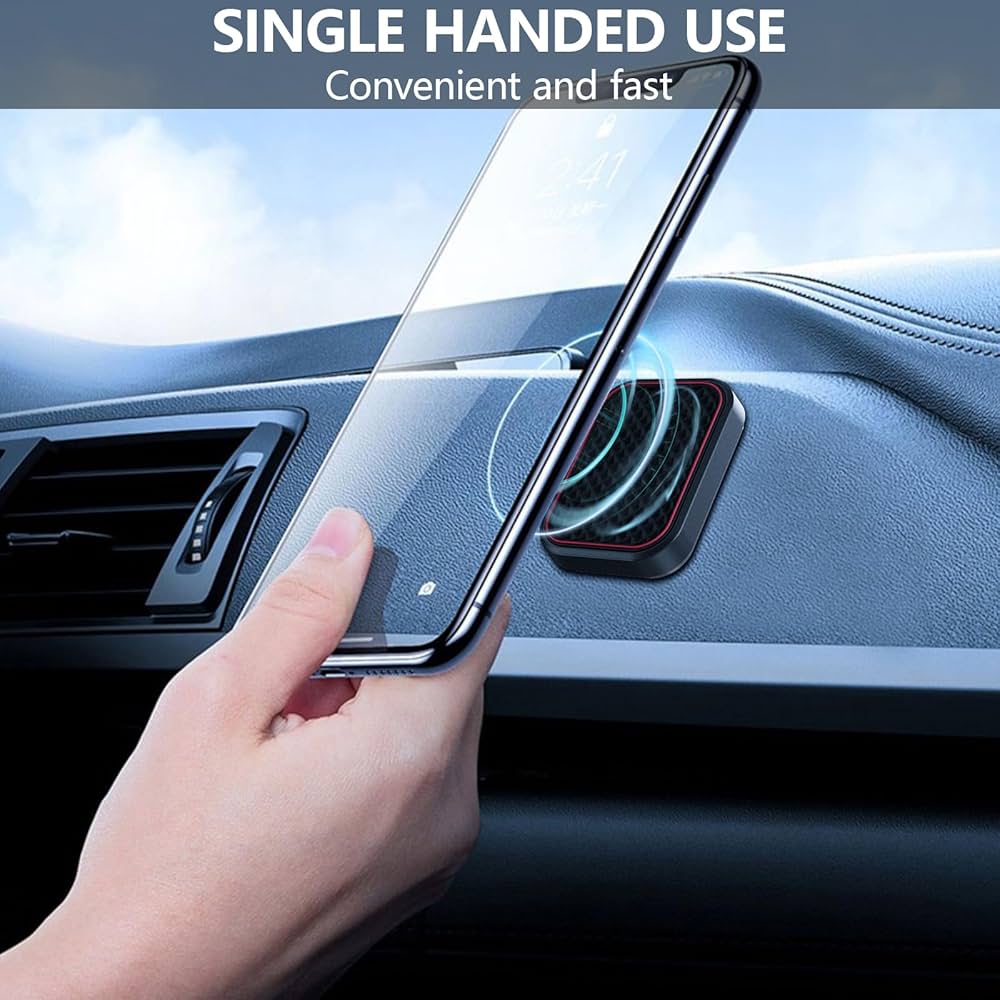 Ultra Slim Magnetic Car Mount | Strong Adhesive Phone Holder with Stable Grip