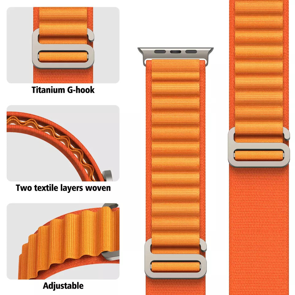 Alpine Loop Belt Strap | Rugged Nylon Watch Band with Adjustable Hook Loop Design ( 42/44/45/46/49MM )