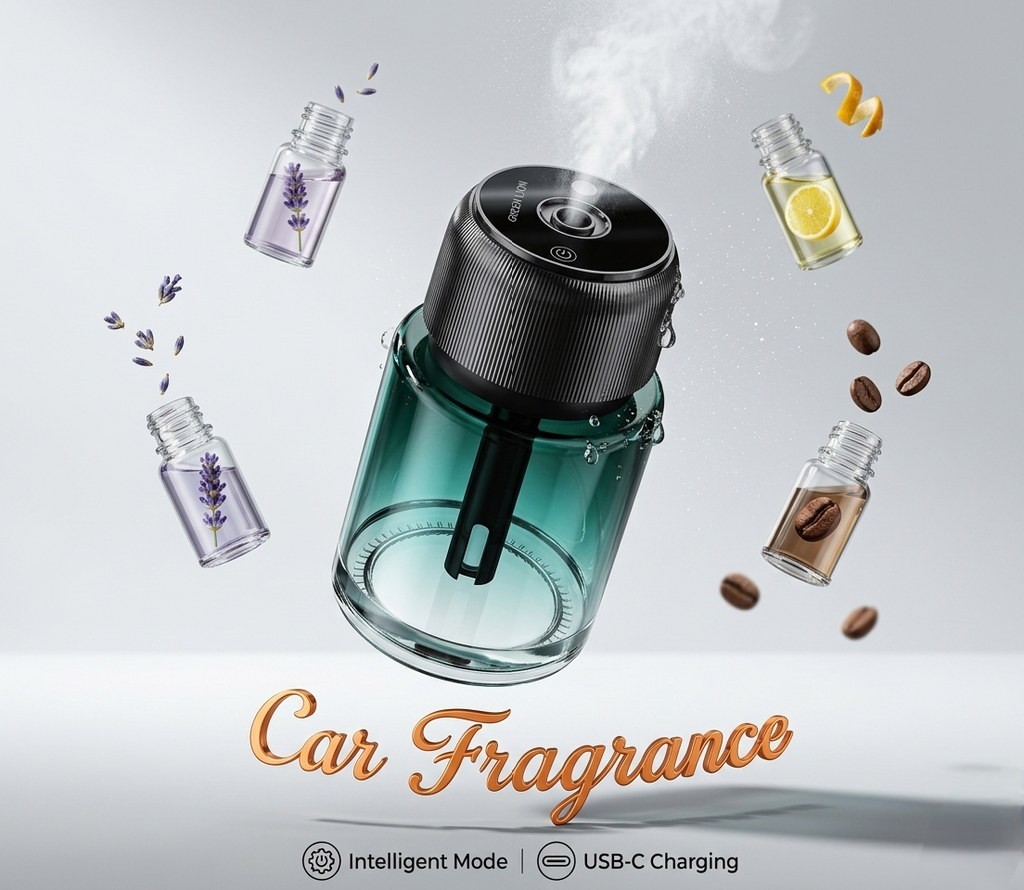 Premium Atomization Aroma Car Diffuser | Smart Air Freshener with Intelligent Spray Technology