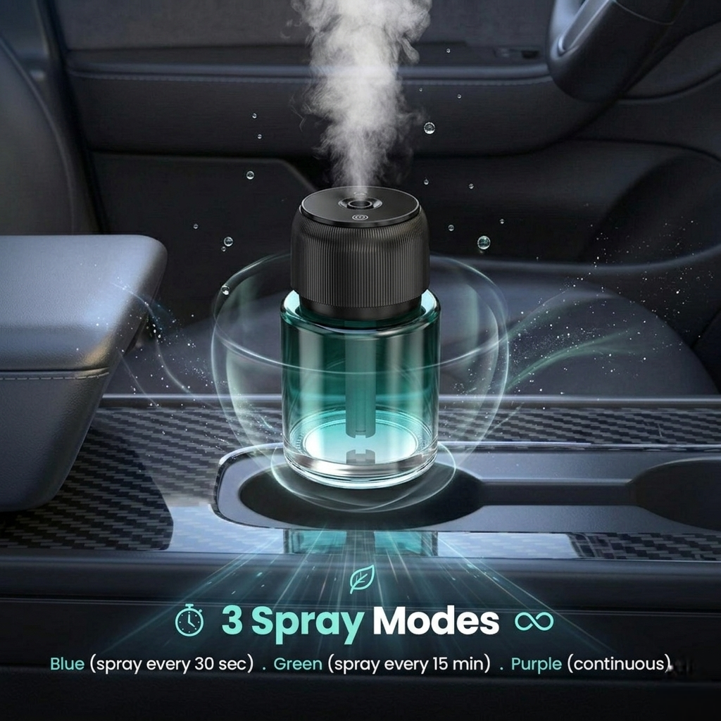 Premium Atomization Aroma Car Diffuser | Smart Air Freshener with Intelligent Spray Technology