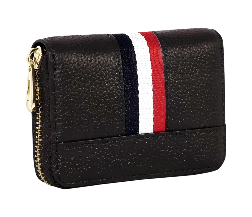 Premium Leather Zipper Card Holder Wallet with RFID Protection & Accordion Slots