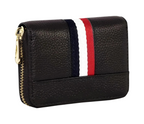 Premium Leather Zipper Card Holder Wallet with RFID Protection & Accordion Slots
