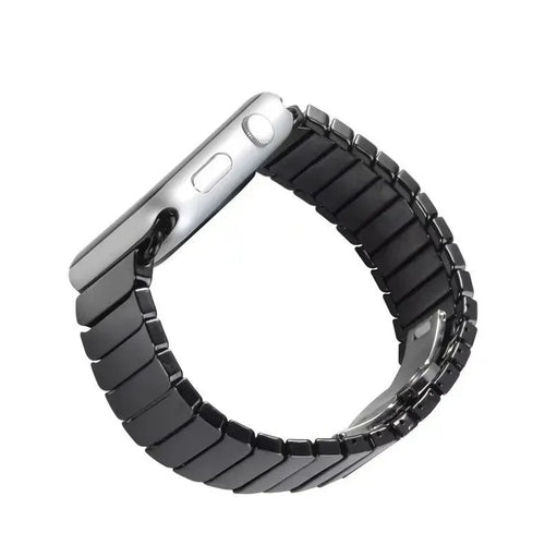 Ceramic Watch Band | Premium Glossy Link Strap with Stainless Steel Clasp ( 42/44/45/46/49MM )