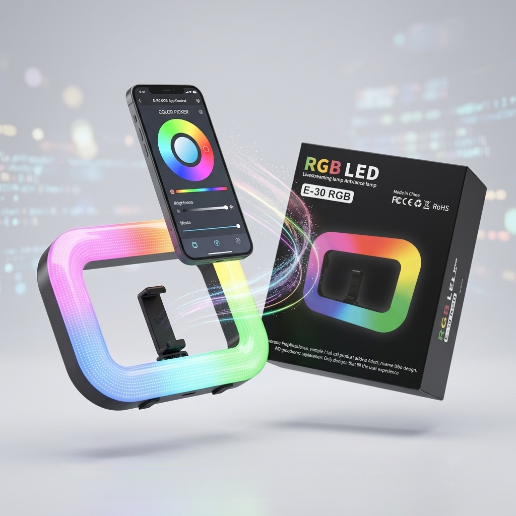 E-30 RGB Ring Light | Professional LED Ring Light with Tripod Stand & Multi Color Lighting Modes