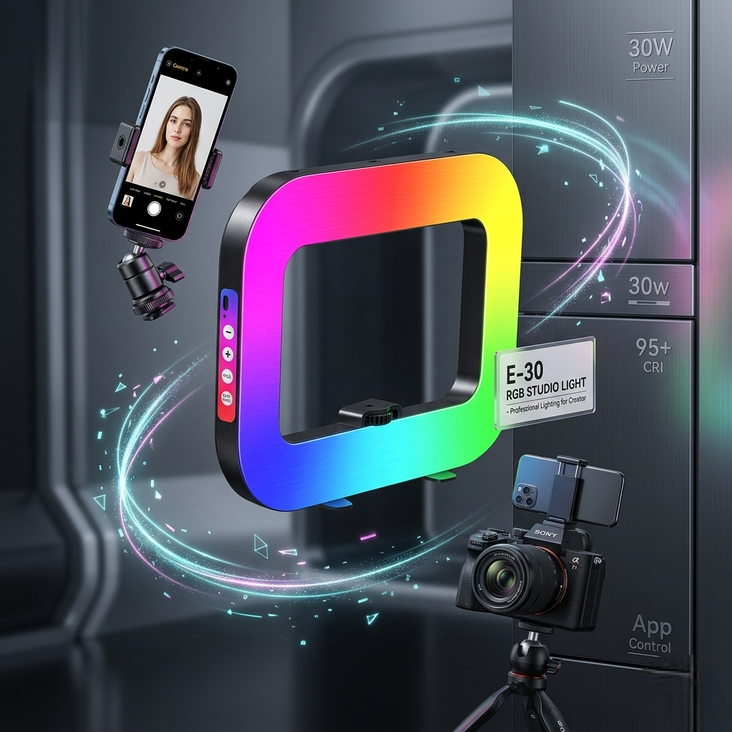 E-30 RGB Ring Light | Professional LED Ring Light with Tripod Stand & Multi Color Lighting Modes