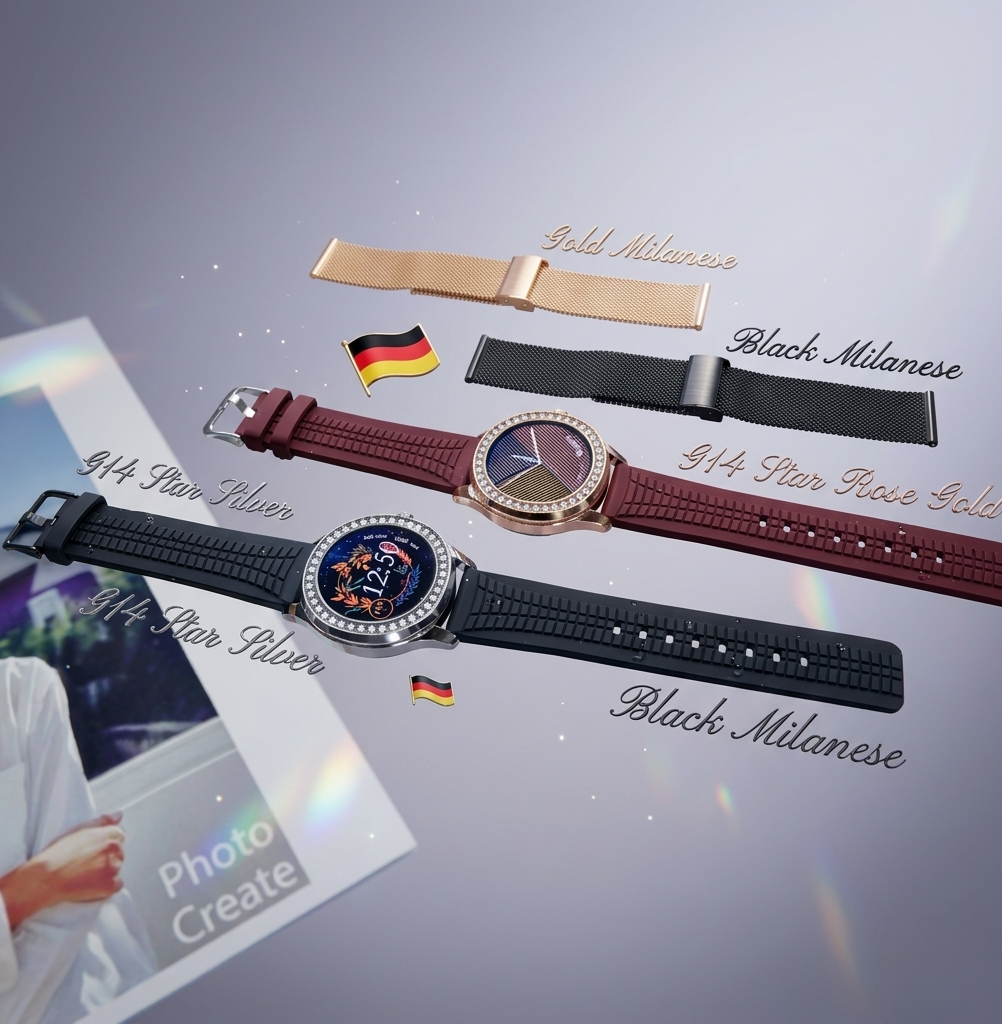 G14 Star Germany Smartwatch with Bluetooth Calling, NFC & Multi-Strap Design