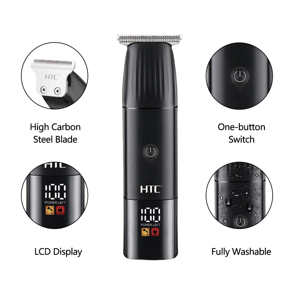 AT-258 Professional Fully Washable Hair & Beard Trimmer with Digital Display