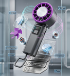 A3 Pro Handheld Cooling Fan with Ice Cooling Technology & Digital Display | Portable Turbo Fan