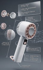 A3 Pro Handheld Cooling Fan with Ice Cooling Technology & Digital Display | Portable Turbo Fan