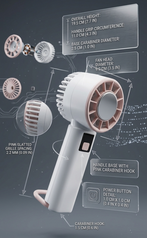 A3 Pro Handheld Cooling Fan with Ice Cooling Technology & Digital Display | Portable Turbo Fan