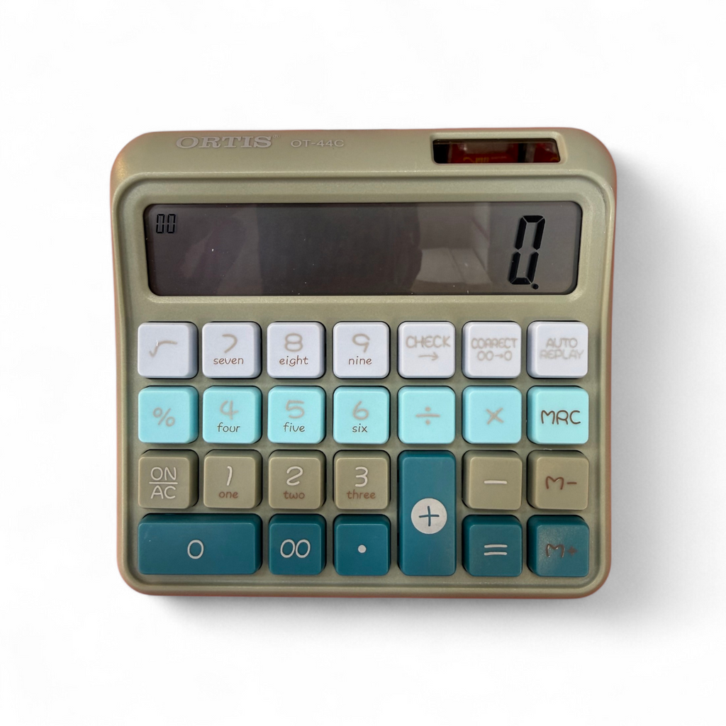 Ortis OT - 44C Electronic Basic Calculator | Dark Gray & White