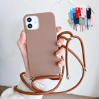 Iphone 13/14/15/16 Series Crossbody Strap and Soft Silicone Case
