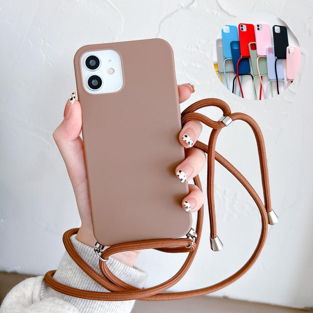 Iphone 13/14/15/16 Series Crossbody Strap and Soft Silicone Case