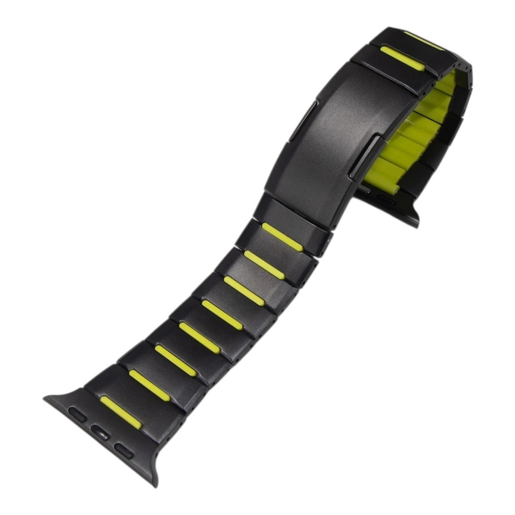 Premium Metal Smartwatch Band with Sport Accent Design | Durable & Adjustable Strap Size ( 42/44/45/46/49MM )