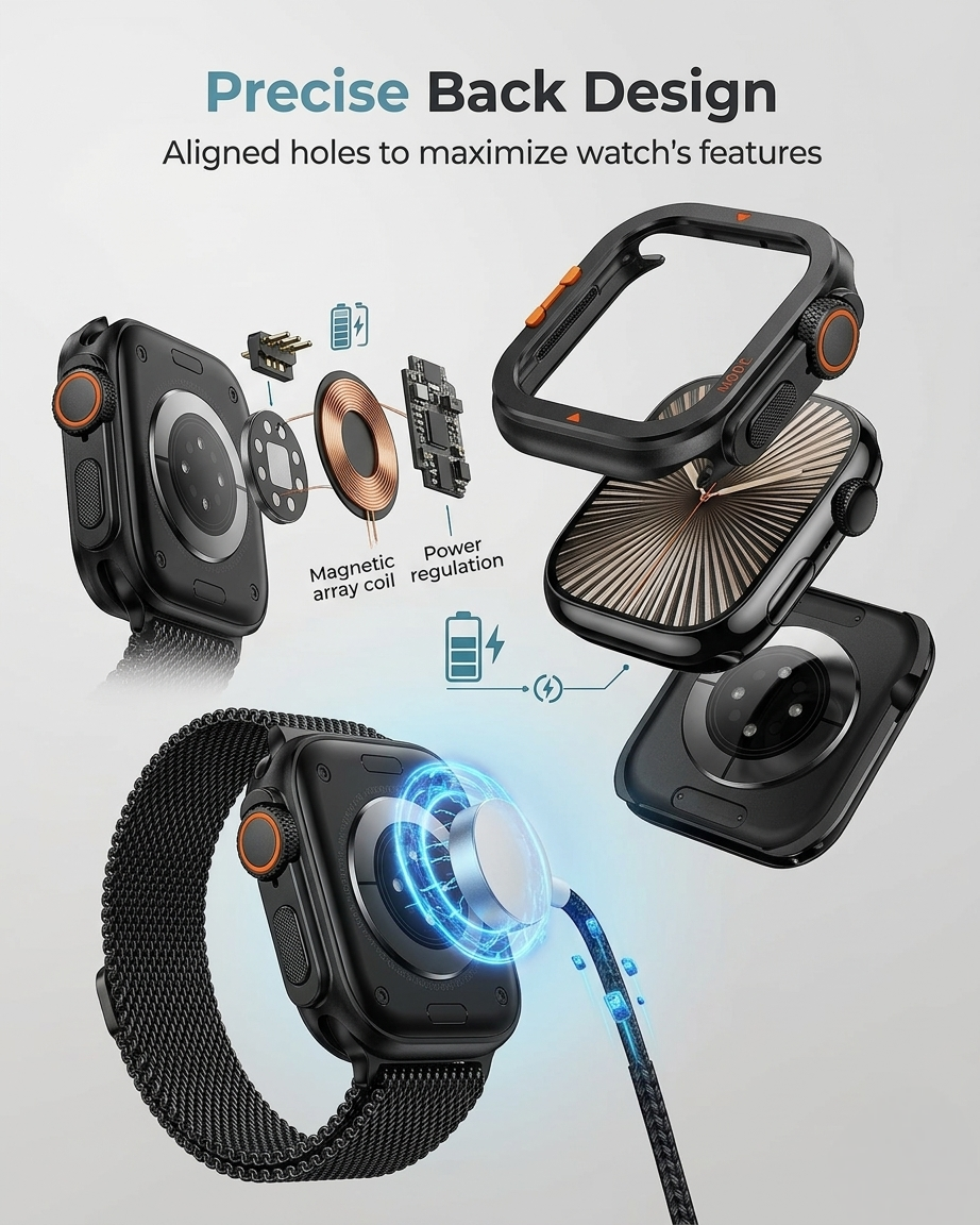 Metal Ultra Converter Case | Premium Aluminum Frame Upgrade Cas for Smartwatch