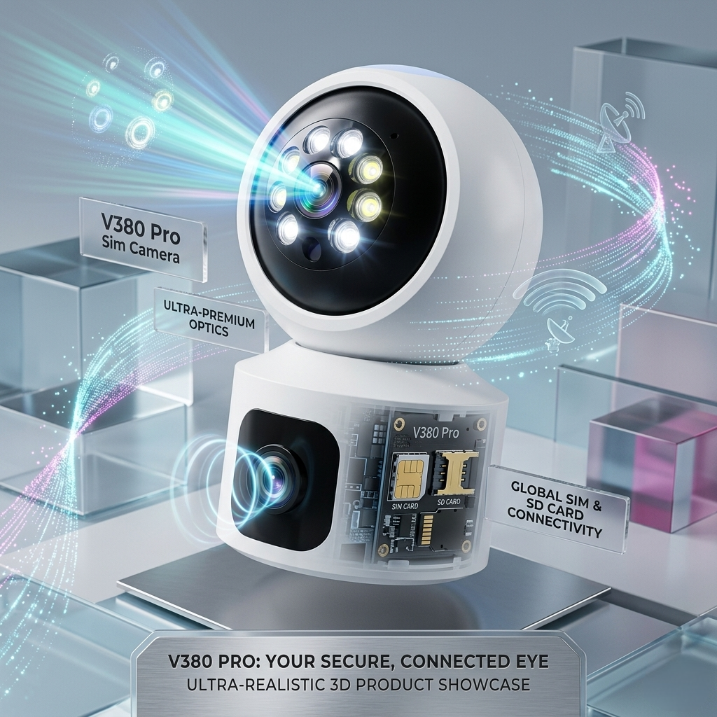V380Pro 4G SIM Smart Camera – 360° PTZ Wireless Security CCTV