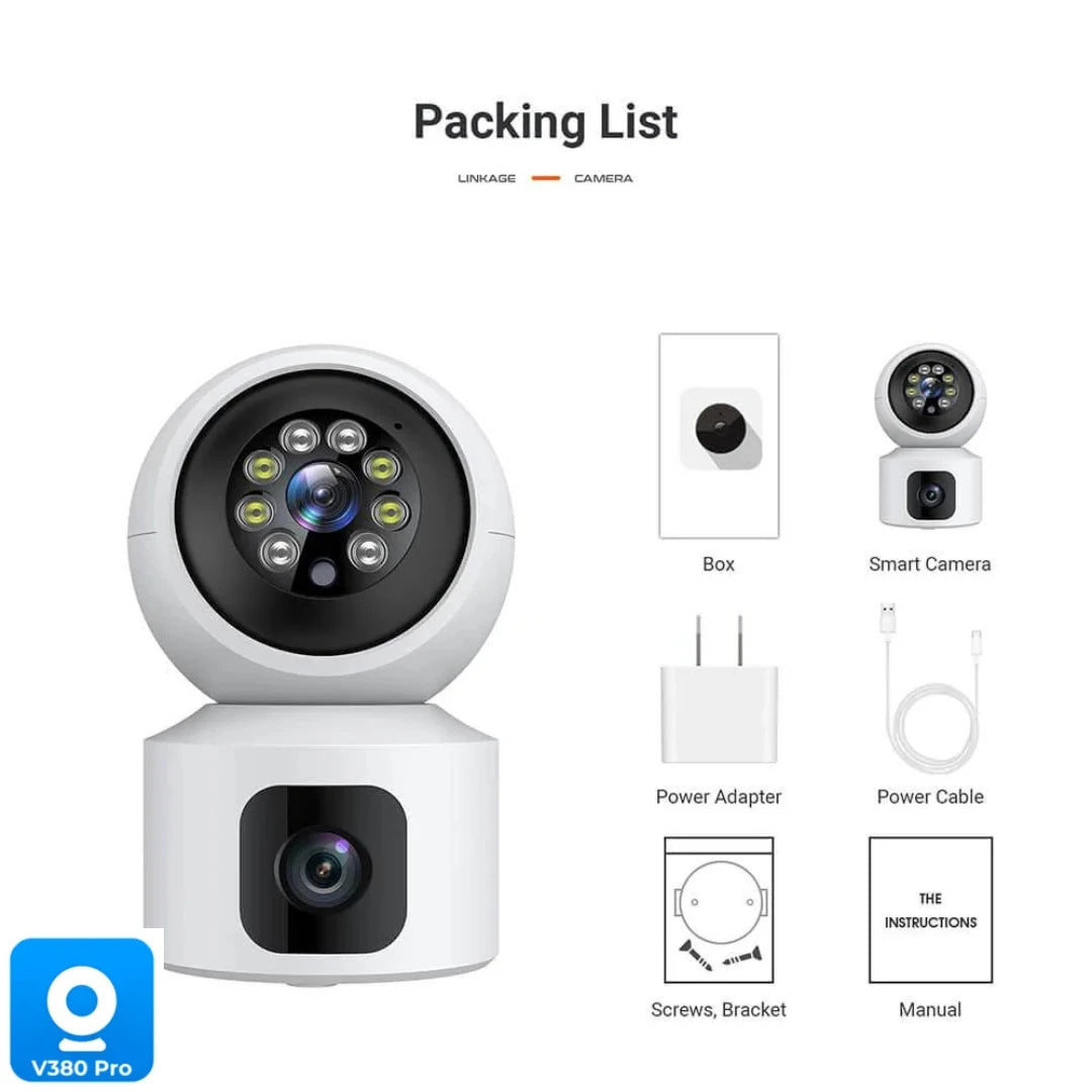 V380Pro 4G SIM Smart Camera – 360° PTZ Wireless Security CCTV