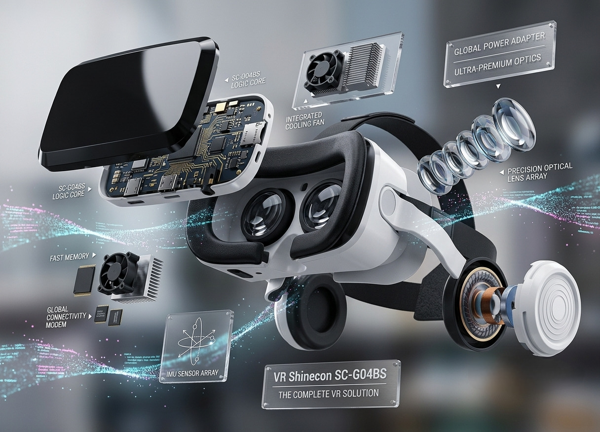 VR Shinecon SC-G04BS 3D Virtual Reality Headset | Bluetooth VR Glasses with Built-in Headphones