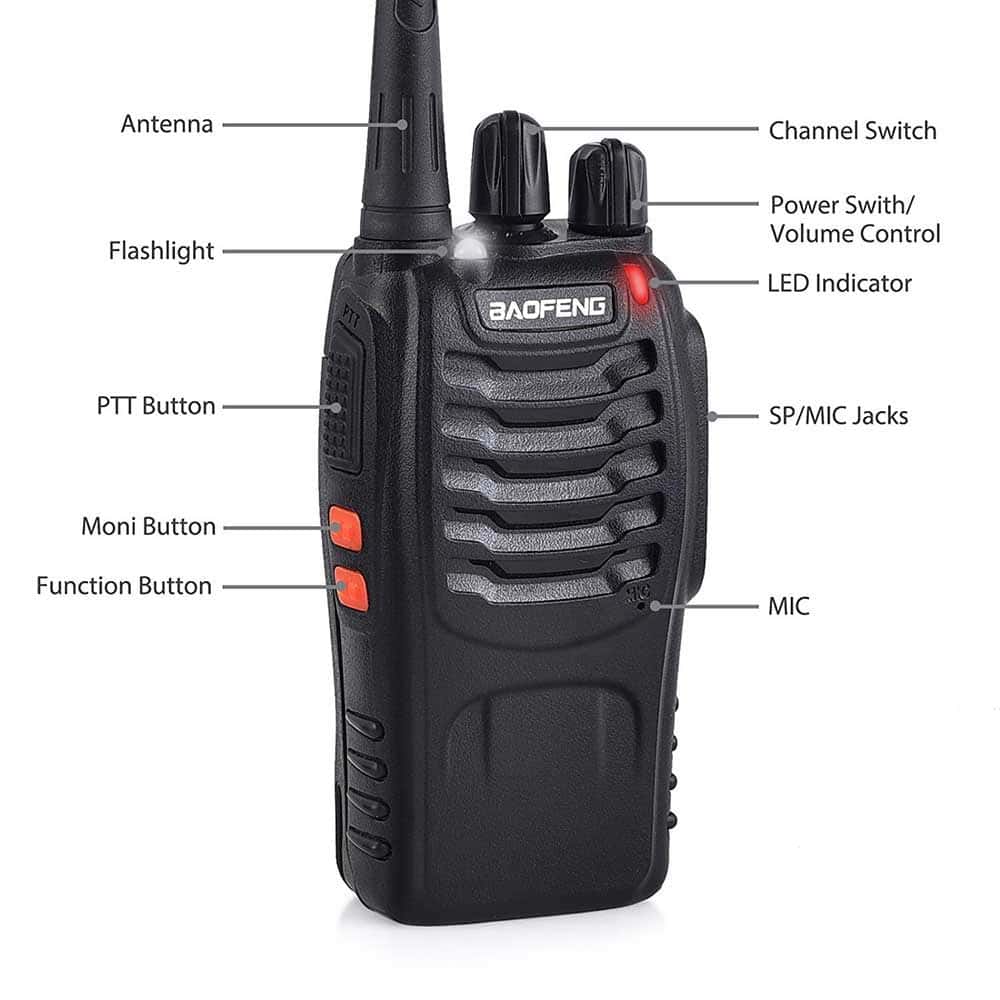 Baofeng BF-888S Walkie Talkie | Long Range Rechargeable Two-Way Radio (16 Channel)