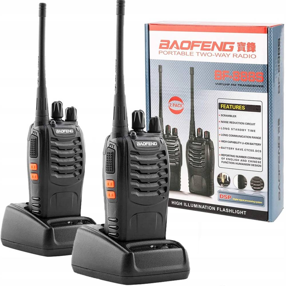 Baofeng BF-888S Walkie Talkie | Long Range Rechargeable Two-Way Radio (16 Channel)