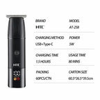 AT-258 Professional Fully Washable Hair & Beard Trimmer with Digital Display